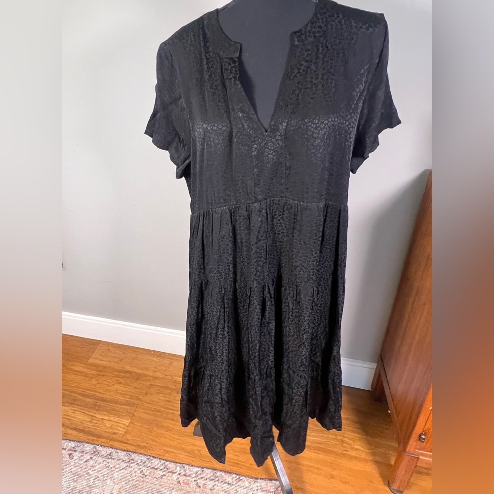 Maeve for Anthropologie Black Sacha Jacquard Tiered Tunic sz L NWT - Picture 6 of 16